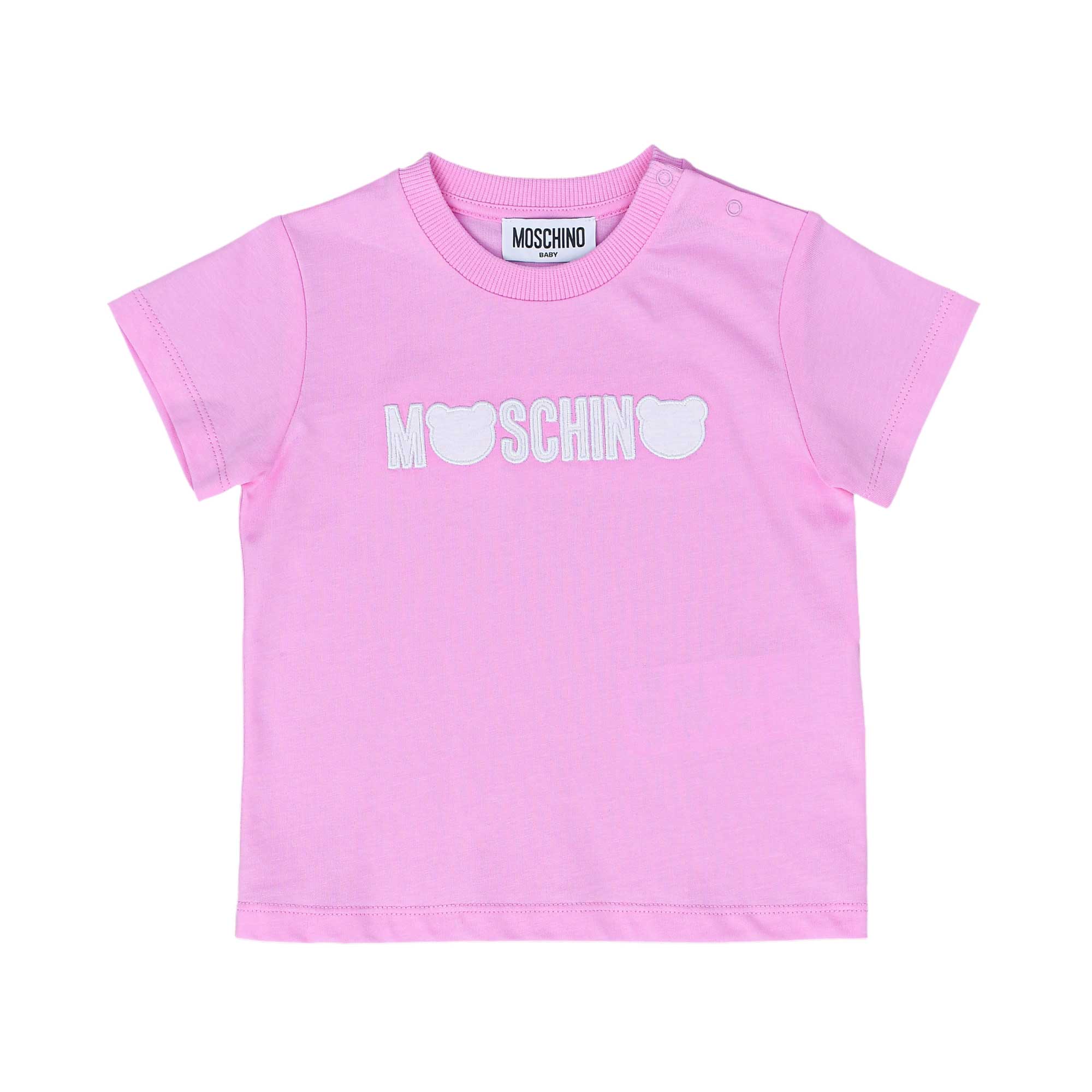 Moschino Kids Baby T-shirt With Logo | Baby | Baby Boy (9M - 36M) | Baby Boy Tops | Baby Collection | Baby Girl | Baby Girl (9M - 36M) | Baby Girl Tops | Baby Tops | GCC