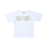 Moschino Kids Boy's White Multicolor Logo T-Shirt