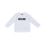 Moschino Kids Baby Boy's White Logo Long Sleeve Top