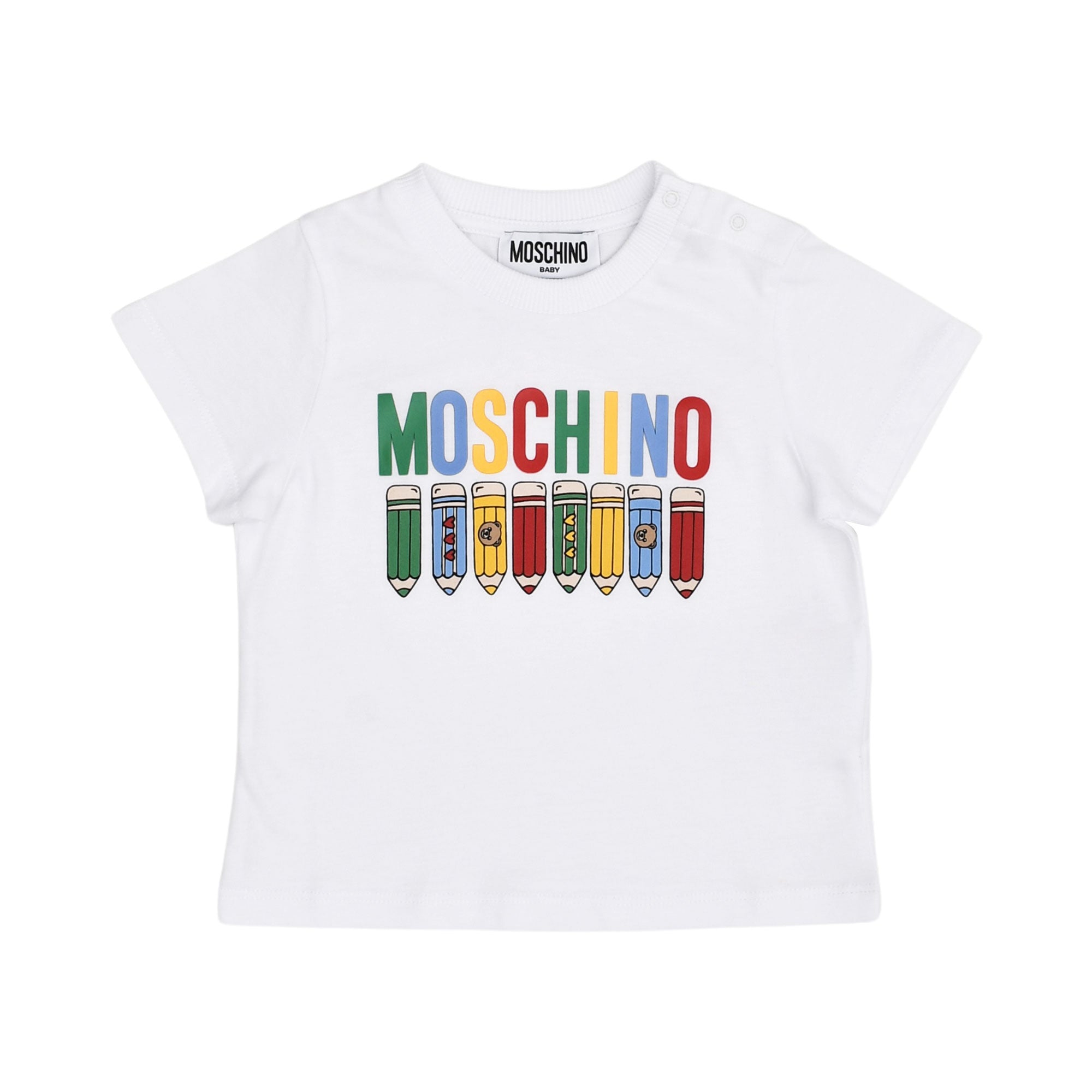 Moschino Kids Baby Boy's White T-shirt | Baby | Baby Boy (9M - 36M) | Baby Boy Tops | Baby Collection | Baby Tops | Boys Clothing | MOS124 MWM047 | Top | Tops Moschino Kids Baby Boy's White T-shirt | Baby | Baby Boy (9M - 36M) | Baby Boy Tops | Baby Collection | Baby Tops | Boys Clothing | MOS124 MWM047 | Top | Tops