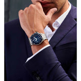 Cerruti Pesaro Gents Blue Dial Silver Stainless Steel Watch