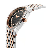 Cerruti 1881 Norcia Ladies Black Dial Silver Rose Gold Two Tone Watch