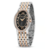 Cerruti 1881 Norcia Ladies Black Dial Silver Rose Gold Two Tone Watch
