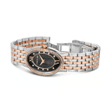 Cerruti 1881 Norcia Ladies Black Dial Silver Rose Gold Two Tone Watch