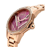 Cerruti Jesina Ladies Purple Puzzle Dial Rose Gold Watch