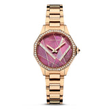 Cerruti Jesina Ladies Purple Puzzle Dial Rose Gold Watch