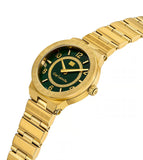 Guy Laroche Sacha Ladies Green Glitter Mother-of-Pearl Dial Gold-Plated Bracelet Watch