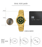 Guy Laroche Sacha Ladies Green Glitter Mother-of-Pearl Dial Gold-Plated Bracelet Watch