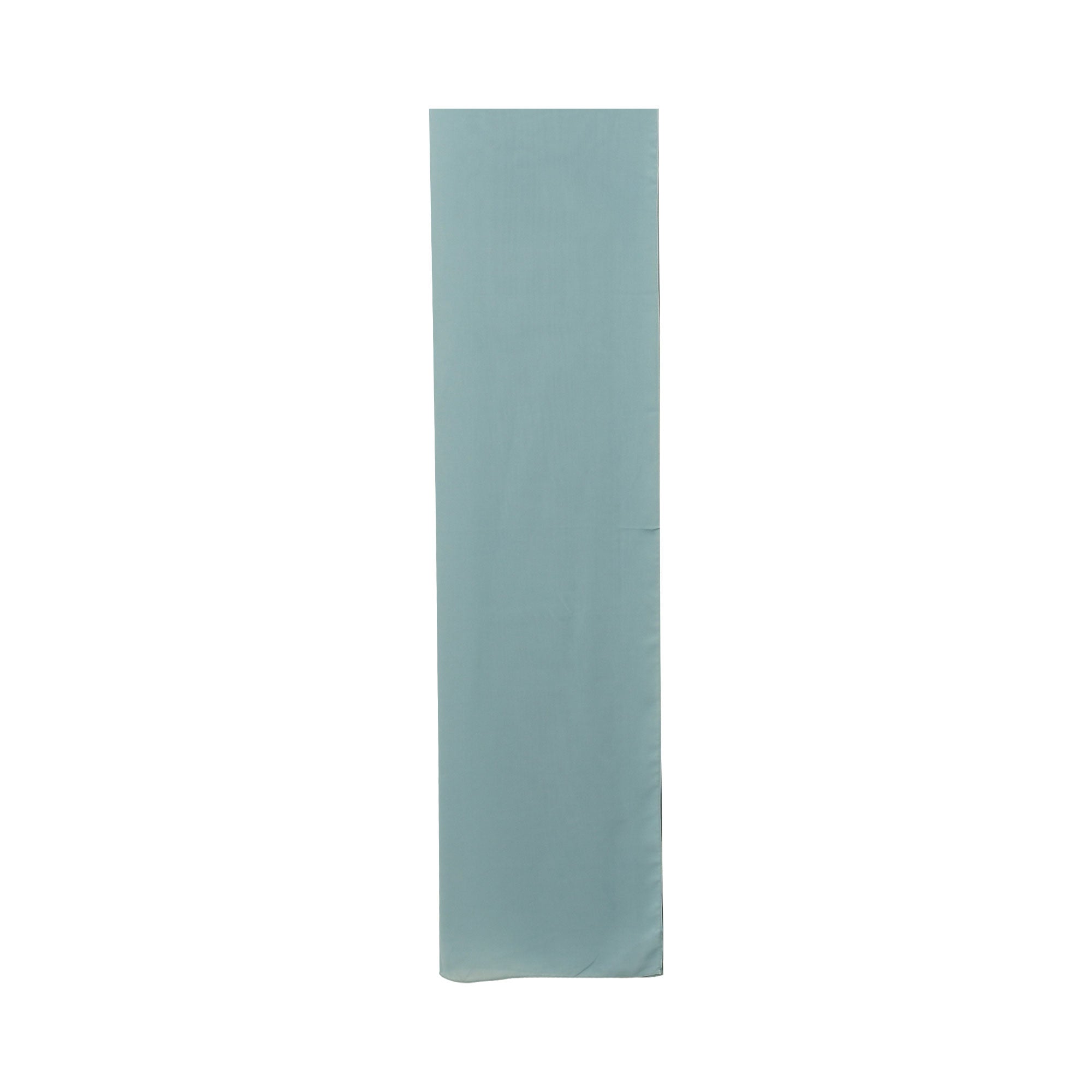 Long, rectangular panel of plain, light blue-green fabric.