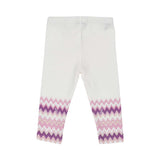 طقم تي شيرت وبنطلون ضيق للفتيات باللون الأبيض والوردي من Missoni Kids