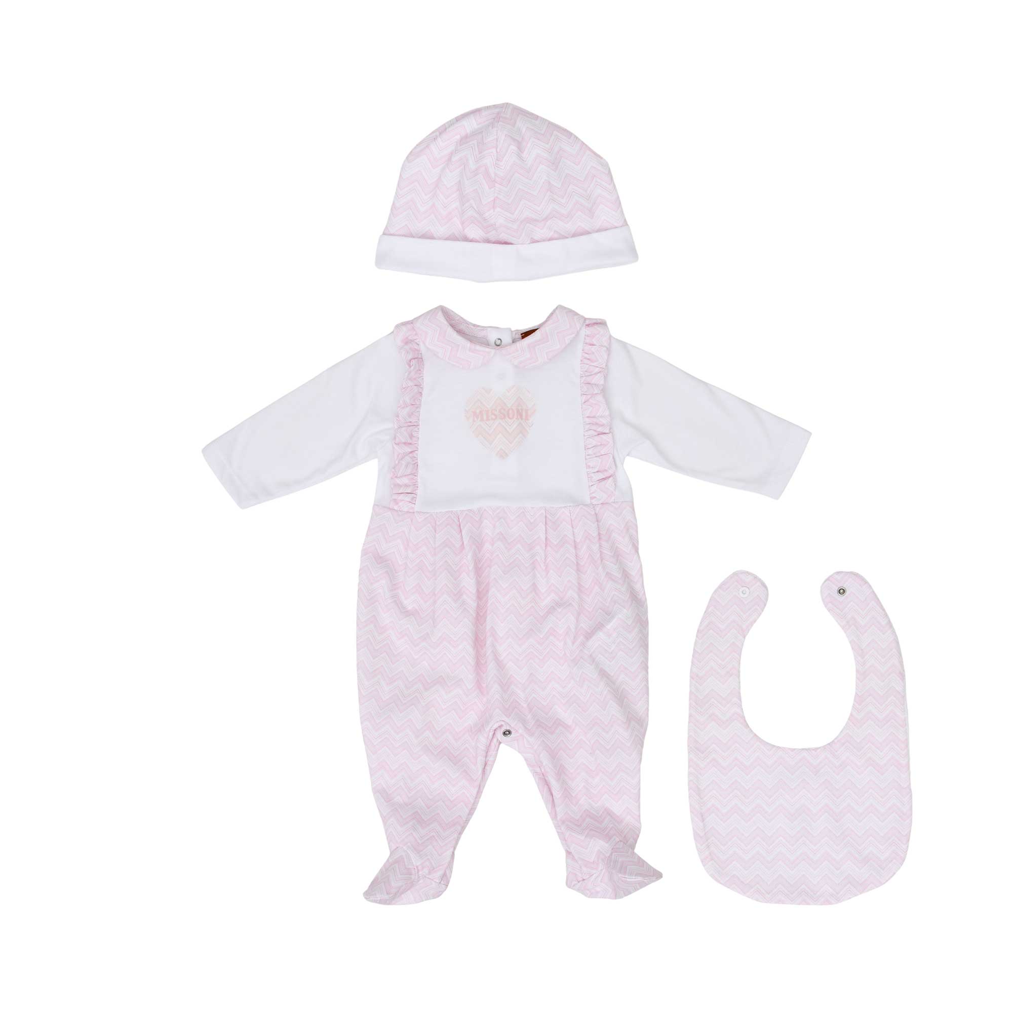 Missoni Kids Newborn Girl's Pink Chevron Sleep Suit & Hat & Bib Set | New Born | New Born Babysuits | New Born Girl (0M - 9M) | New Born Girl Babysuits | Set Sleepsuit | Set Sleepsuit & Bib & Hat | Sleepsuit Set Missoni Kids Newborn Girl's Pink Chevron Sleep Suit & Hat & Bib Set | New Born | New Born Babysuits | New Born Girl (0M - 9M) | New Born Girl Babysuits | Set Sleepsuit | Set Sleepsuit & Bib & Hat | Sleepsuit Set
