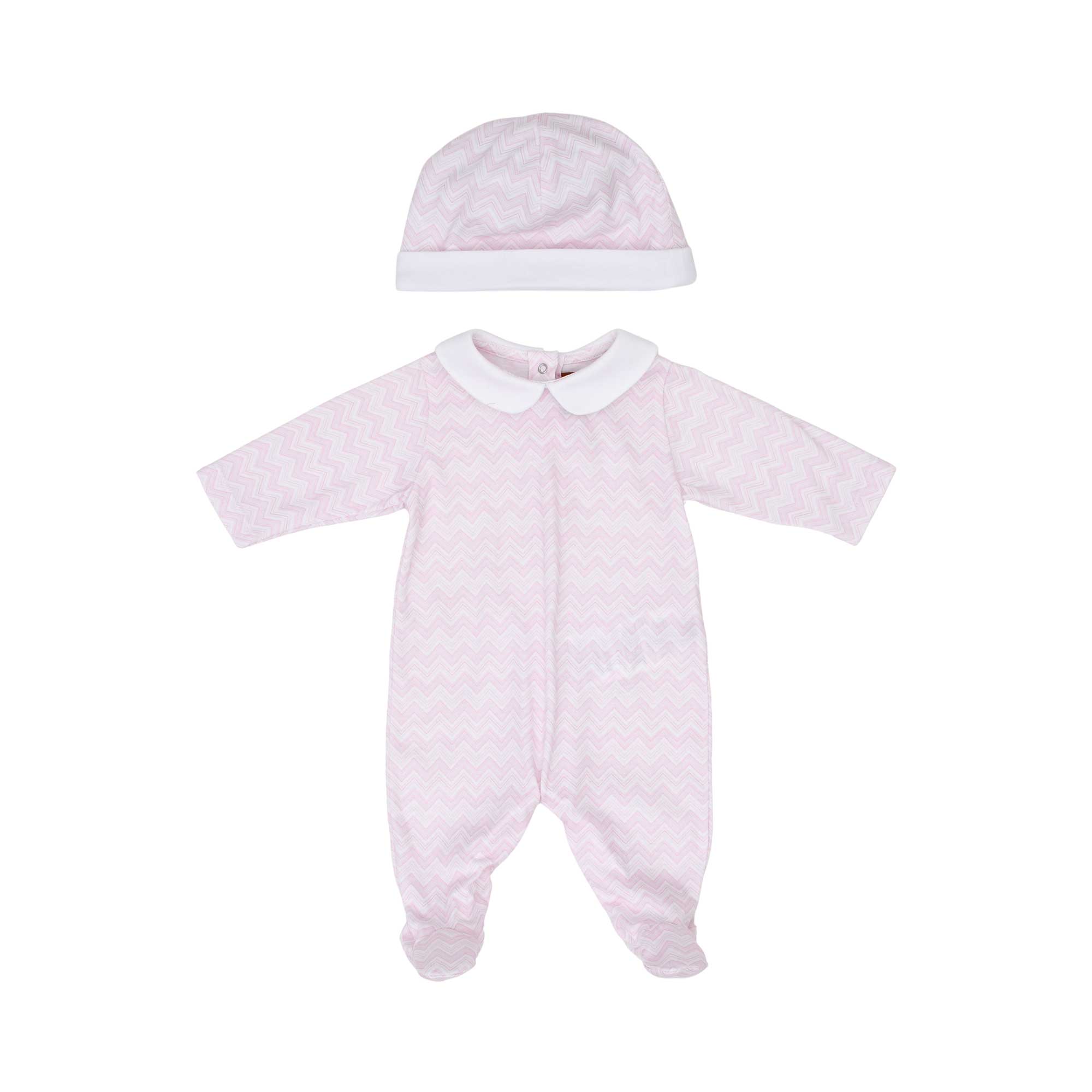 Missoni Kids Newborn Girl's Pink Chevron Sleep Suit and Hat Set | New Born | New Born Girl (0M - 9M) | New Born Girl Babysuits | Set Sleepsuit | Set Sleepsuit & Hat | Sleepsuit Set Missoni Kids Newborn Girl's Pink Chevron Sleep Suit and Hat Set | New Born | New Born Girl (0M - 9M) | New Born Girl Babysuits | Set Sleepsuit | Set Sleepsuit & Hat | Sleepsuit Set