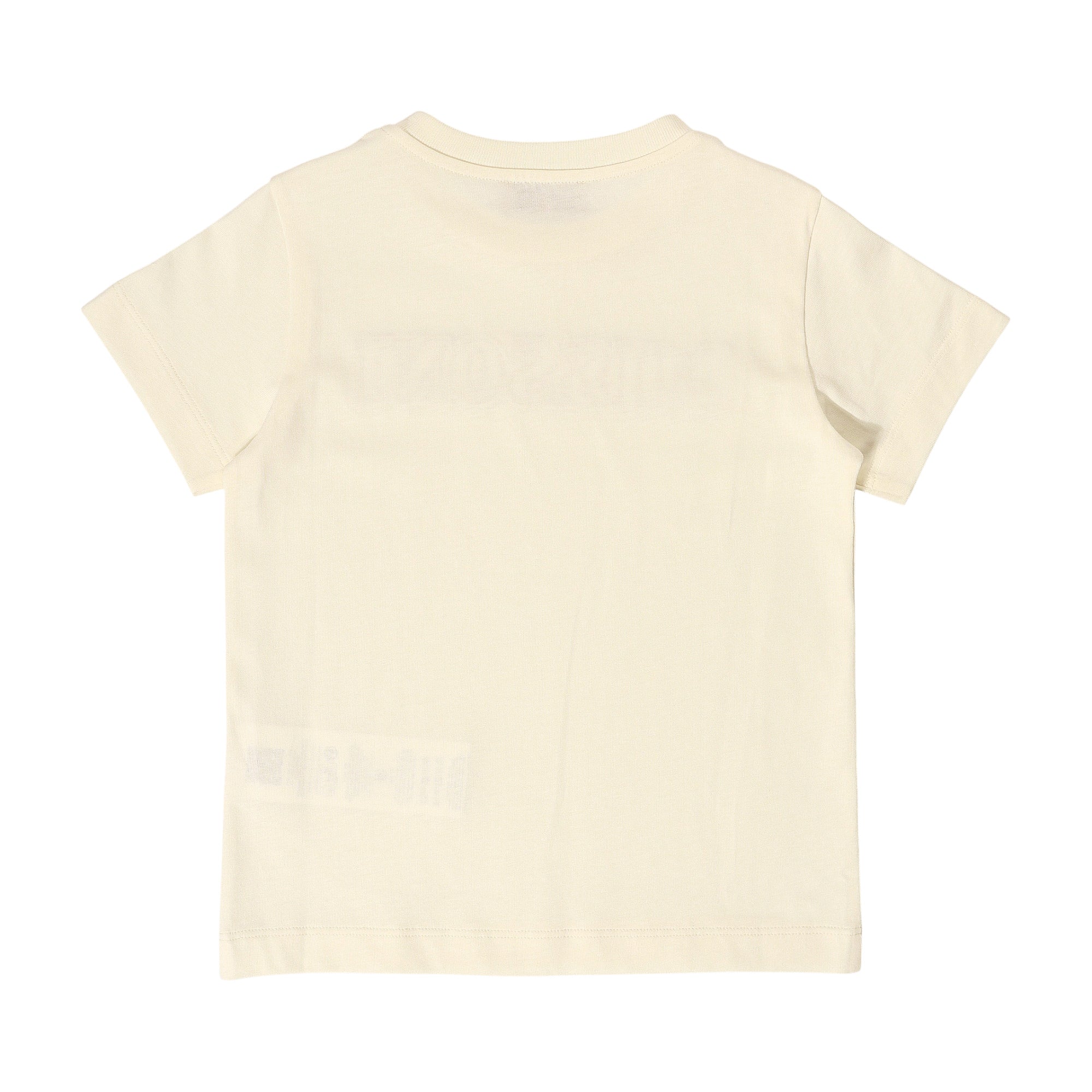 Ivory short-sleeve t-shirt with a ribbed crew neck.