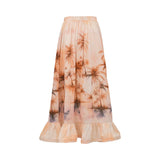 Milva Mi Women's Tropical Print Ruffled Maxi Skirt