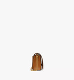 MCM Aren Ladies Shoulder Bag in Visetos , Cognac, Mini