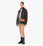MCM Aren Ladies Shoulder Bag in Visetos , Cognac, Mini
