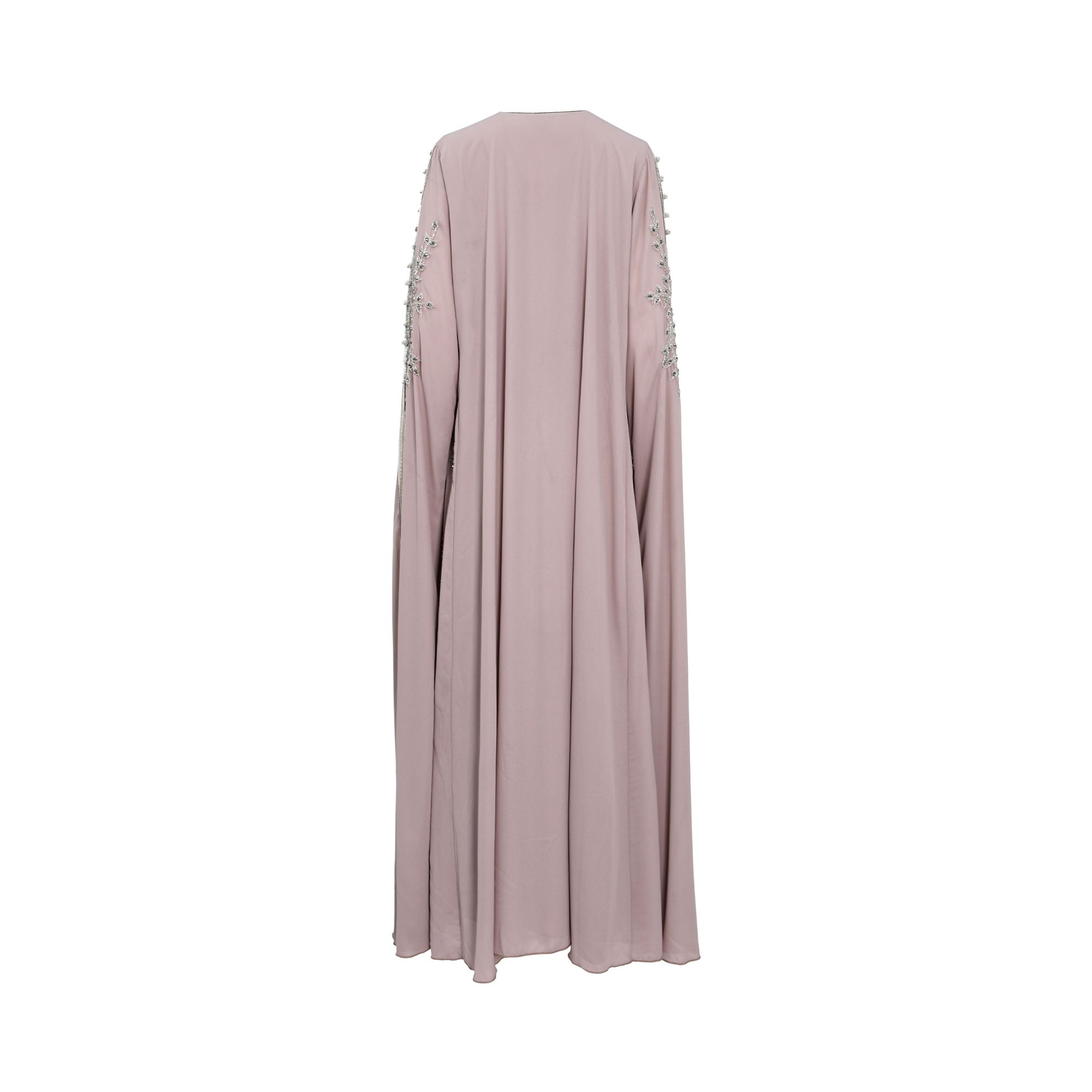Marwa Ghassan Azura Pink Kaftan with Silver Embroidery — Shop the Latest Online