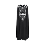 Marwa Ghassan Black Embellished Kaftan with Silver Detailing — Now Available Online