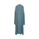 Marwa Ghassan Noor Alzahra Women's Blue Teal Kaftan with Silver Embroidery — Find Online Today