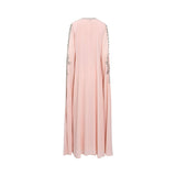 Marwa Ghassan Pink Embroidered Kaftan with Silver Detailing — Now Online