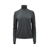 A front view Max Mara Grey-colored long-sleeve turtleneck sweater made of fine-gauge virgin wool, displayed on a white background.