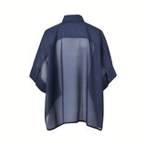 Meimeij Women's Sheer Organza Bow-Neck Cape Blouse