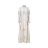Radiate timeless grace in this exquisite pearl-embellished gown from MIJAD FASHION.