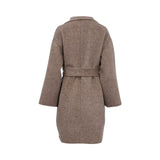 Milva Mi Women's Taupe Wool Belted Coat with Shawl Collar — Available Online Today