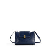 Mlouye Women's MINI ISLA Crinkled Navy Shoulder Bag