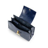 Mlouye Women's MINI ISLA Crinkled Navy Shoulder Bag