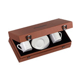 Missoni Home Zigzag White Luxury Box Cups & Saucers Coffee Set 2 Pcs