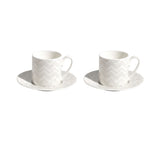 Missoni Home Zigzag White Luxury Box Cups & Saucers Coffee Set 2 Pcs