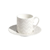 Missoni Home Zigzag White Luxury Box Cups & Saucers Coffee Set 2 Pcs