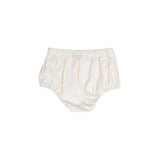 Back view of the off-white baby diaper cover showing the clean knit fabric finish and comfortable elasticated trim.