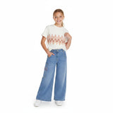 Missoni Kids Girl's Logo Zigzag T-Shirt and Blue Jeans Two-Piece Set