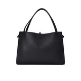Rear view of the Mlouye Naomi bag featuring the clean leather back panel and a discreet embossed logo at the bottom center.