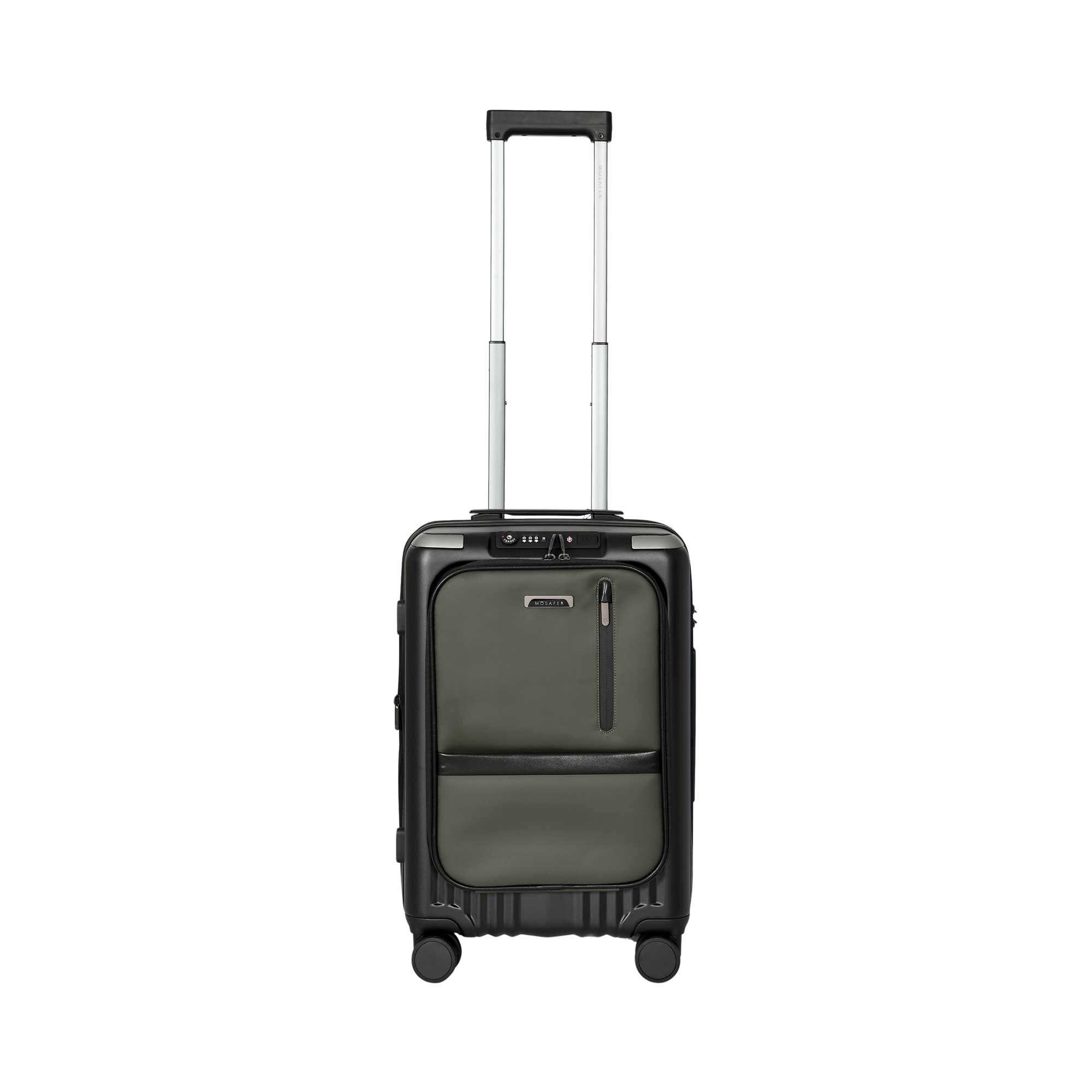 Mosafer Oakland Hard Cabin Luggage with Front Pocket and 360° Spinner Wheels – Shop Now Online