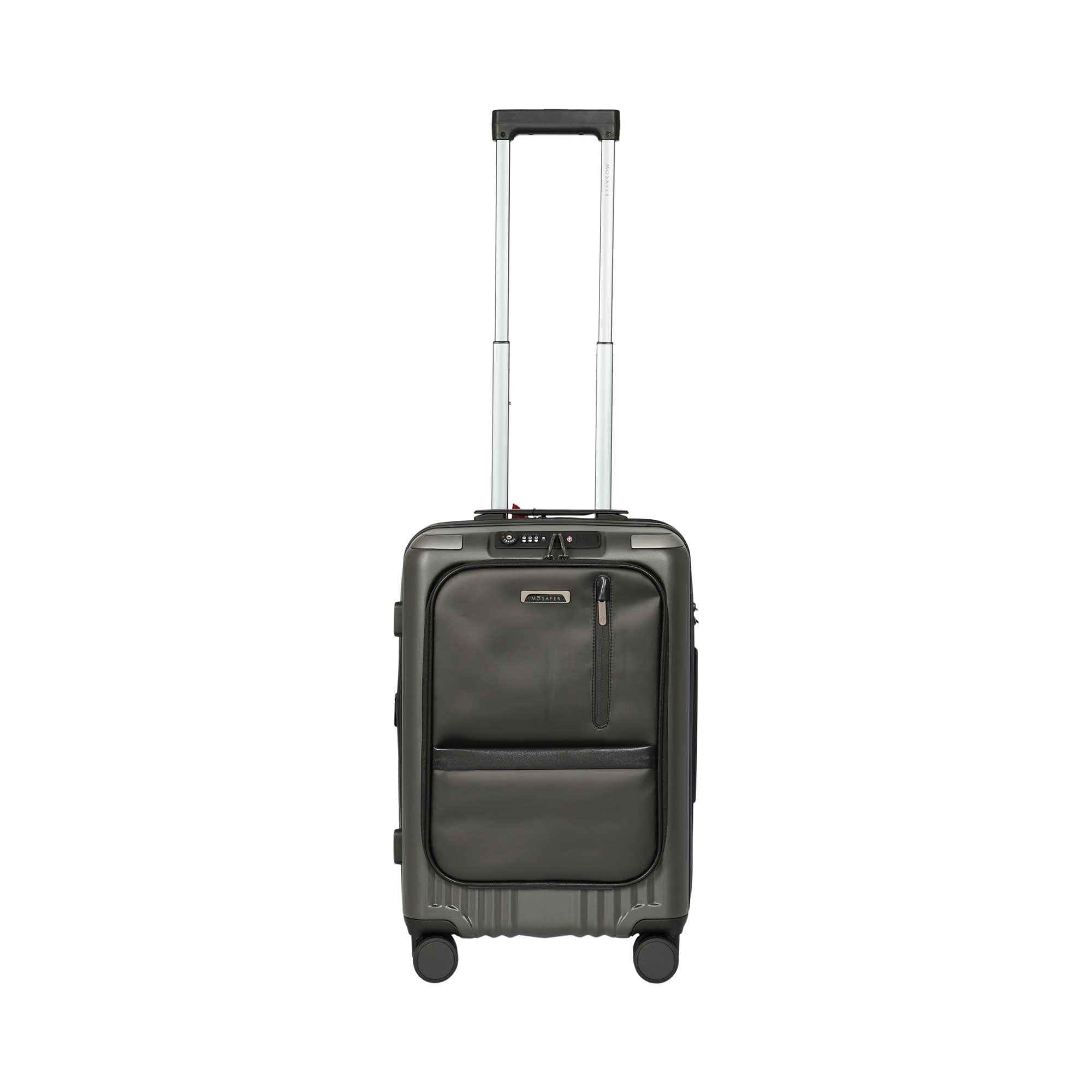 Mosafer Oakland Hard Cabin Luggage with Front Pocket and 360° Spinner Wheels – Shop Now Online