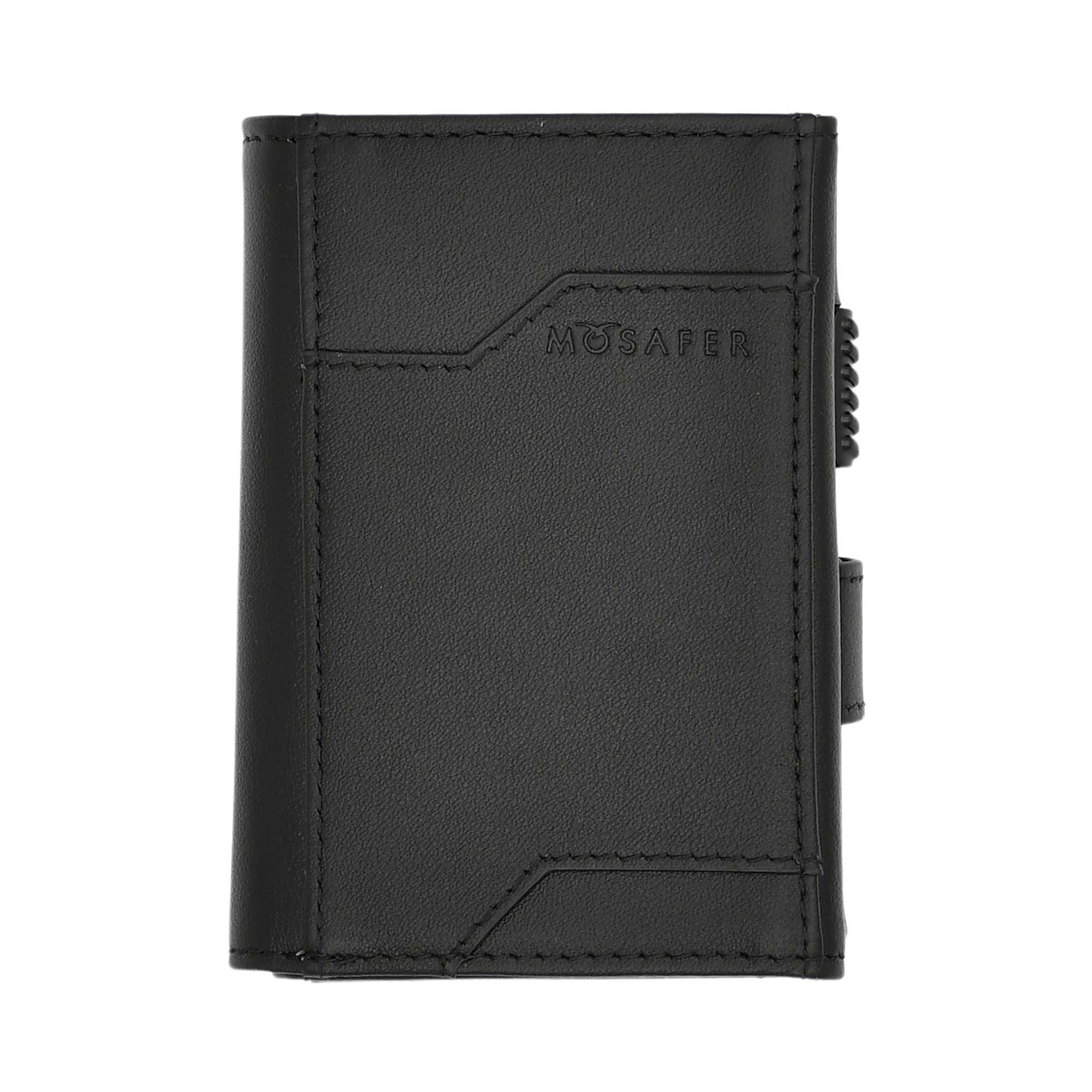 Mosafer Prestige Black Leather Wallet with RFID Blocking and Card Pop-Up System – Now Online