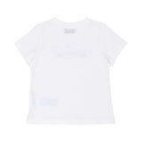 Back view of the plain white cotton Moschino Kids T-shirt showing a clean, classic fit.