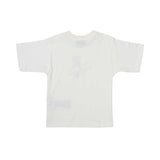 Back view of the plain white crewneck cotton T-shirt for kids.