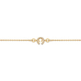 A close-up shot of the gold Cerruti 1881 Amalia bracelet, highlighting the interlocking double crescent design embedded with brilliant crystal pavé.