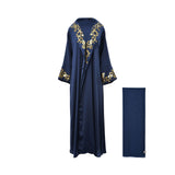 Nero Women's Occasions Navy Blue & Gold Abaya