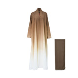 Nero Women's Daily White & Brown Abaya