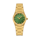 Saint Honore Haussman Women's Green Dial Stainless Steel Gold Plated Bracelet Watch
