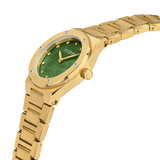 Saint Honore Haussman Women's Green Dial Stainless Steel Gold Plated Bracelet Watch
