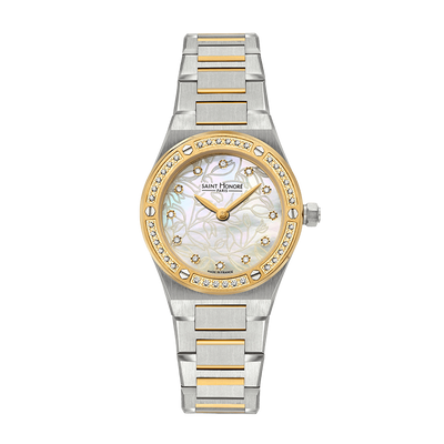 Saint Honore Haussman Women's Champagne MOP Dial Silver Gold Watch