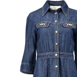 Nenette Women's Denim Long-Sleeve Shirt Maxi Dress