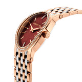Cerruti 1881 Norcia Ladies Red Dial Stainless Steel Rose Gold Watch