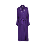 Nora Rosa  Elsie Purple Jersey Insert Lace Long Sleeve Long Dressing Gown